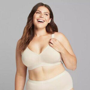 NEW Cacique Womens FULL COVERAGE BRA 46D Beige Unlined Comfort No Wire